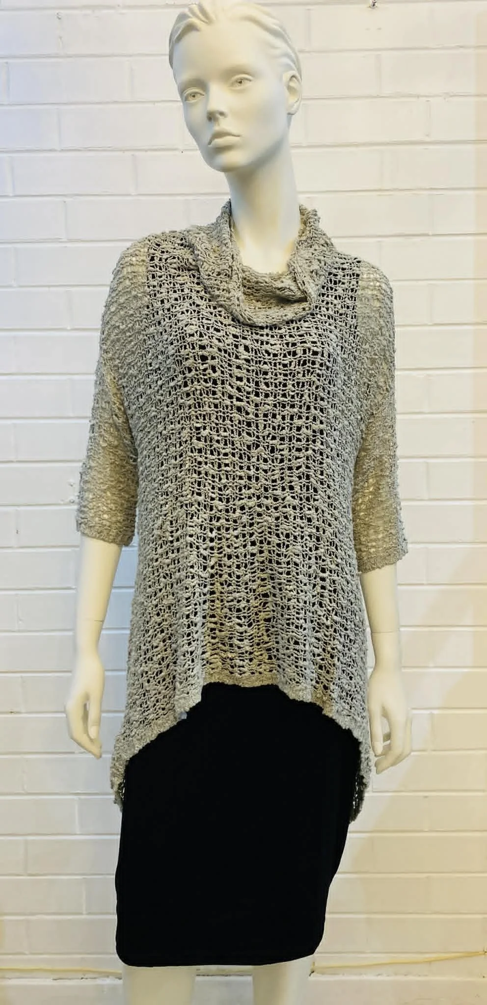 boston knit tunic - silver