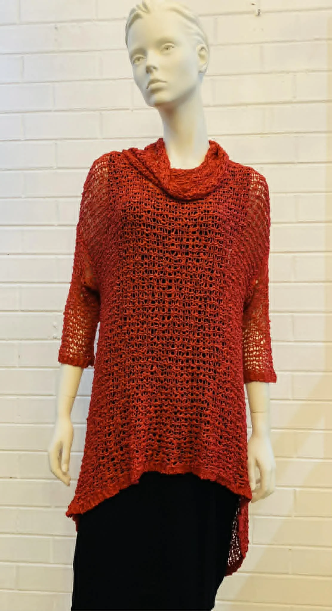 boston knit tunic - rich coral