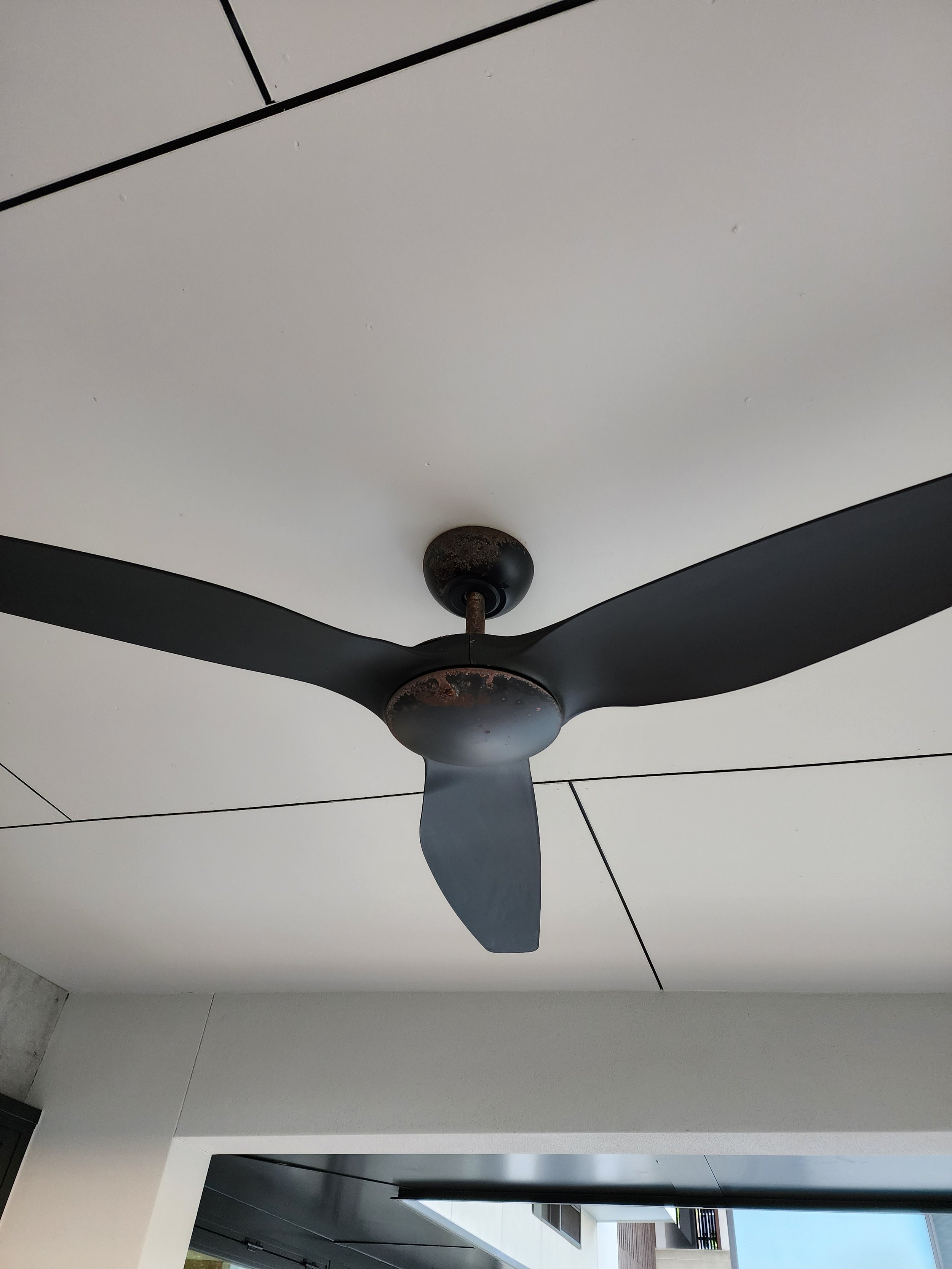 Surface rust on outdoor fan