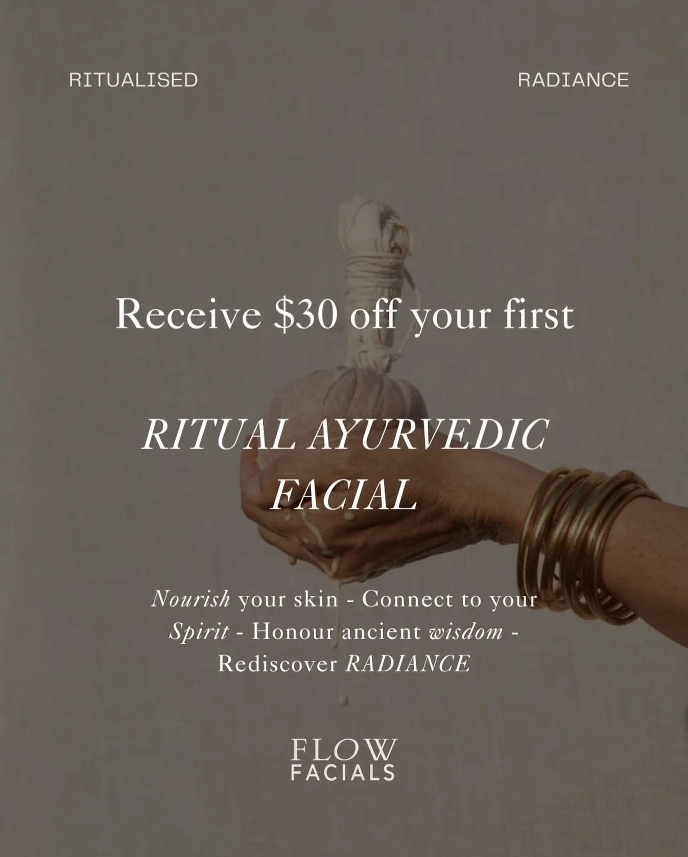 Ritual Ayurvedic Facial.

Receive $30 off our Signature ritual facial that creates radiant, glowing skin using ancient wisdoms and transformational touch.

This ritual is for you if you are a woman who wants a natural option for her skin, is experien