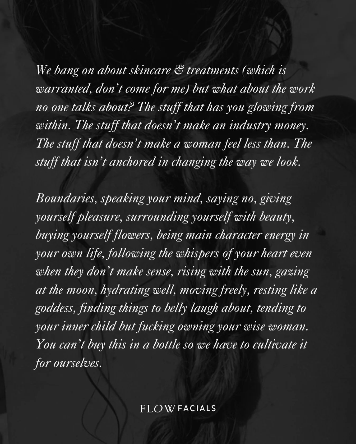 We bang on about skincare &amp; treatments (which is warranted, don&rsquo;t come for me) but what about the work no one talks about? The stuff that has you glowing from within. The stuff that doesn&rsquo;t make an industry money. The stuff that doesn