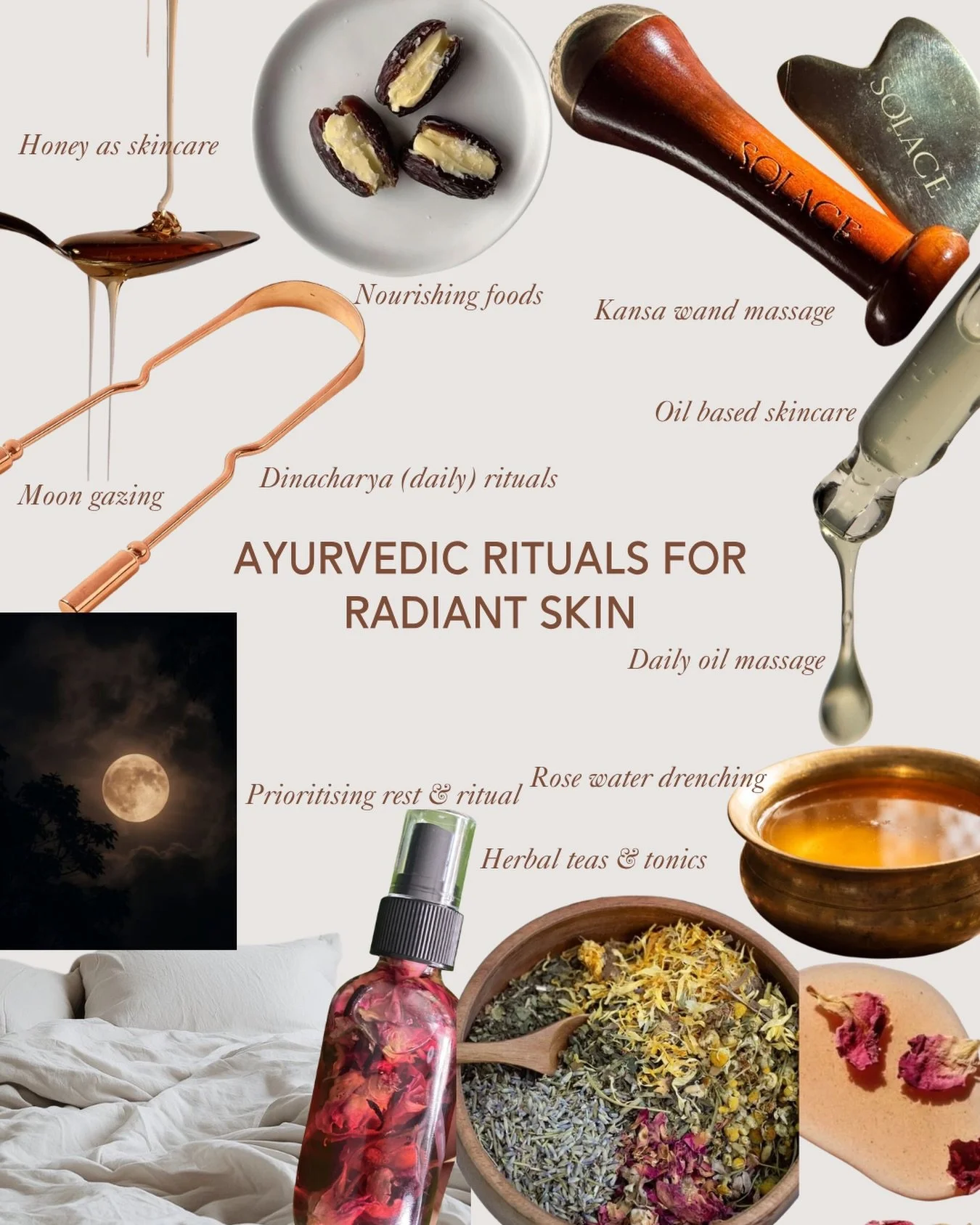 My favourite Ayurvedic Rituals for Radiant skin. The toolkit for the Ayurvedic skin Queen!

I always say that we have over-complicated skincare. As a result, many complexions are overstimulated, overheated and depleted. Creating daily and seasonal ri