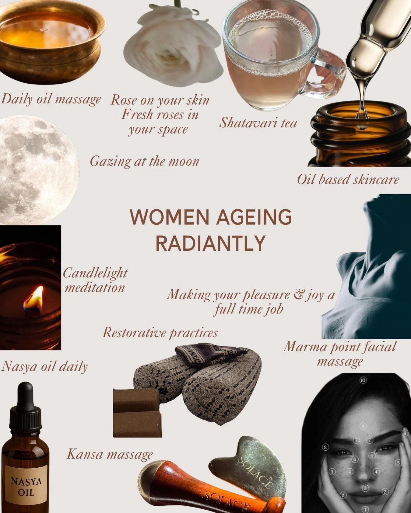 Women ageing radiantly. With Ayurveda.

Radiant skin naturally using ancient wisdoms and transformational touch at Flow Facials. Ritualistic facials for glowing skin.