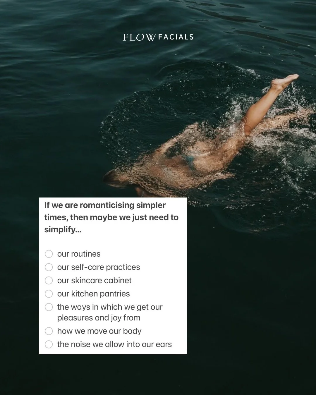 Simple is good. Simple works.

My current musings.

If we are romanticising simpler times, then maybe we just need to simplify&hellip; 

- our routines 
- our self-care practices
- our skincare cabinet
- our kitchen pantries
- the ways in which we ge