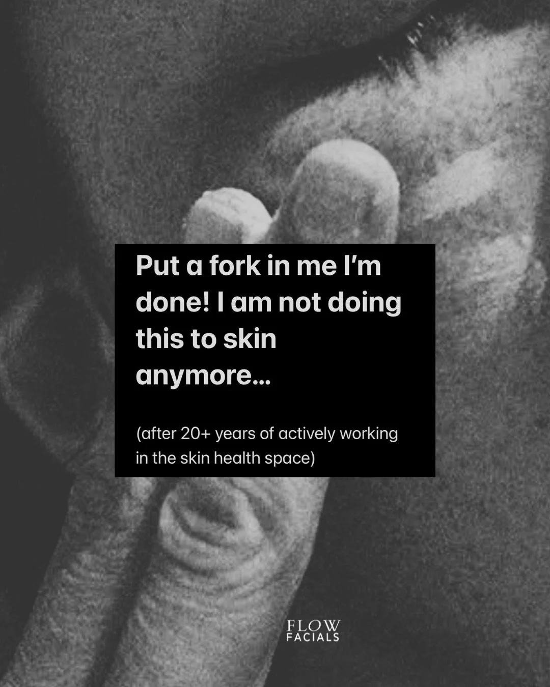Put a fork in me I&rsquo;m done!

I&rsquo;m not doing this to skin anymore&hellip;after 20+ years of actively working in the skin health space!

You can choose a different way and still have radiant, vital &amp; glowing skin in your 40s and beyond!

