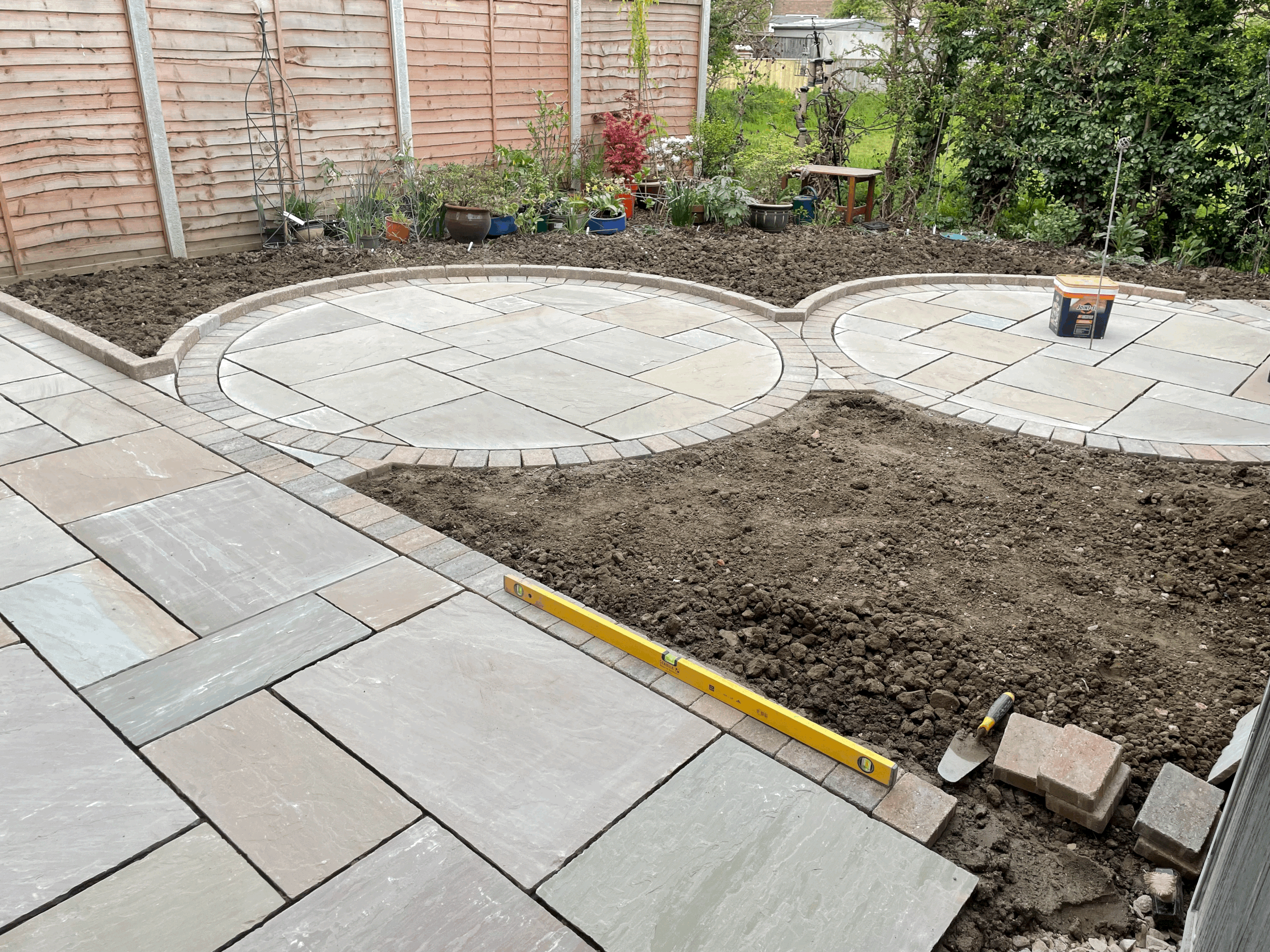 landscaping in progress