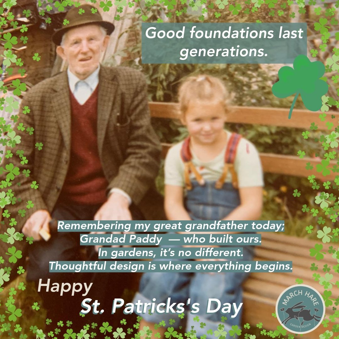 💚 Happy St Patrick&rsquo;s Day ☘️

Thoughtful garden design, built around your people.
#gardendesign #followthehare