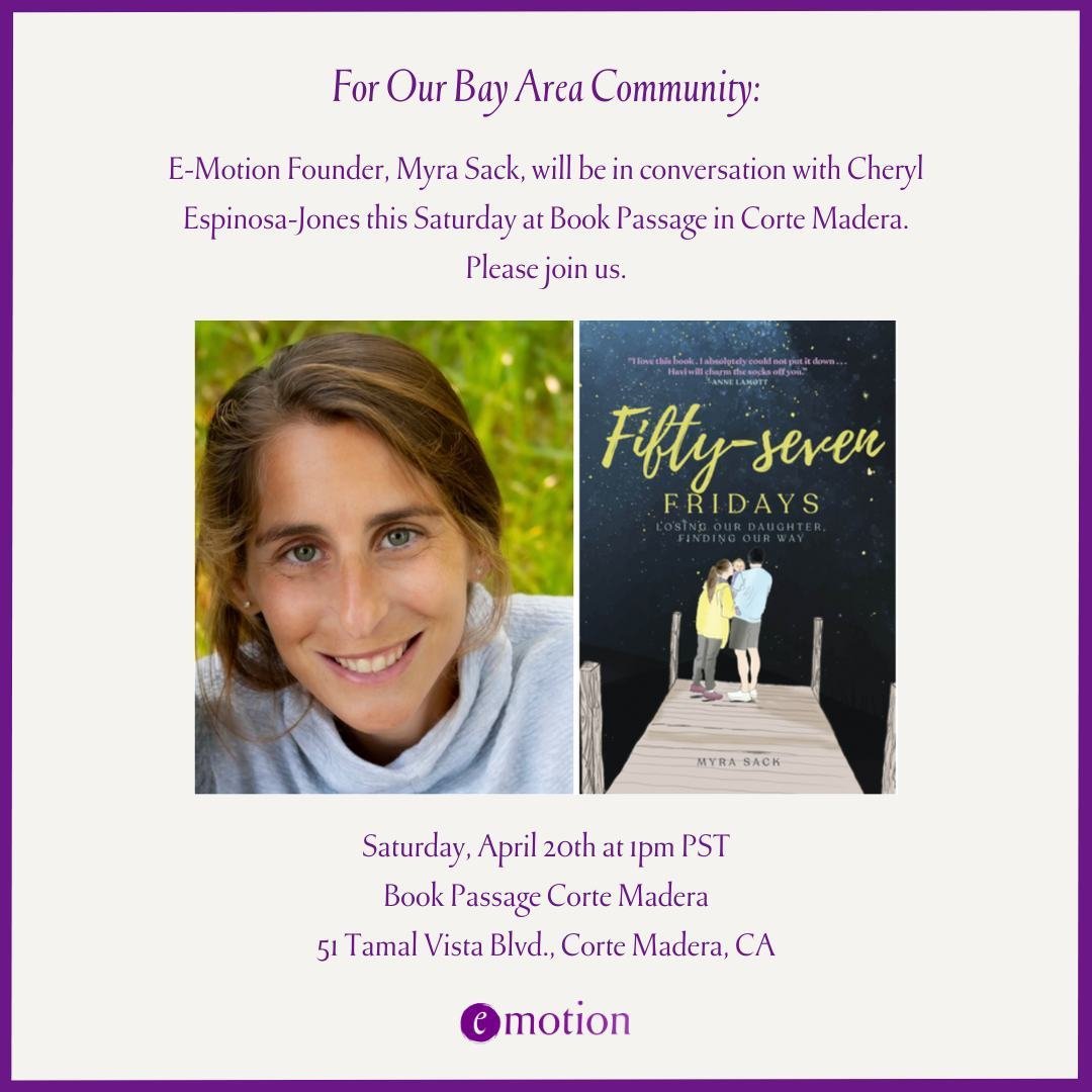 To our West Coast followers: Our founder @myrasack will be in conversation with @goodgriefwithcheryl at Book Passage in Corte Madera, CA this Saturday. Link in bio to learn more. Please join us.