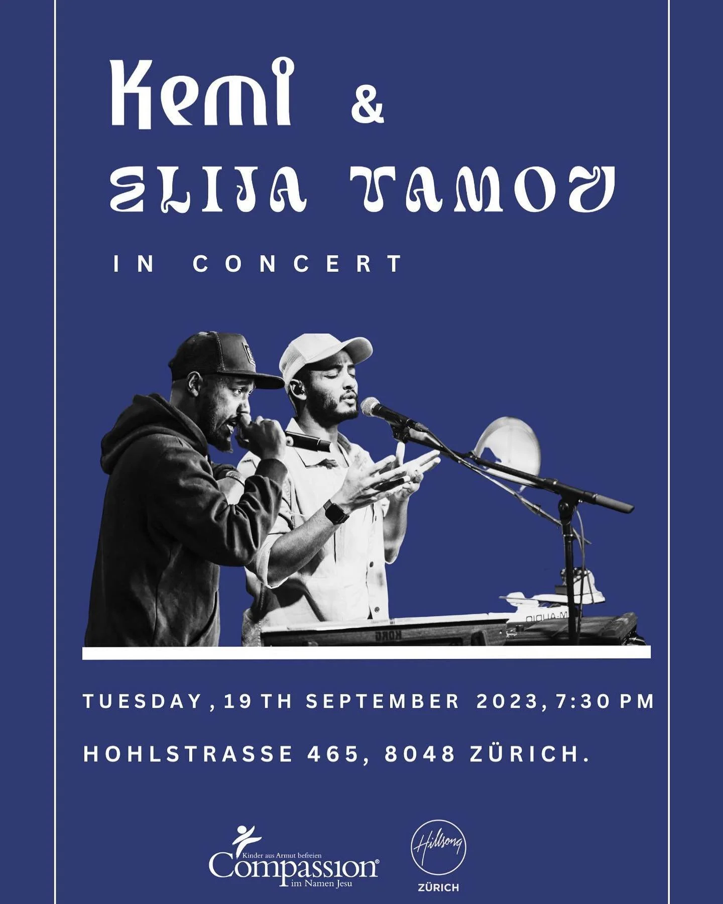 KEMI &amp; ELIJA 🇪🇹 

Stocked to announce the next concert: Tuesday September 19th @hillsongzurich with @kemi_the_rapper 

Really looking forward to bringing Ethiopian Vibes to the city and even more to meet Kemi again!

Join in, it&lsquo;s free an
