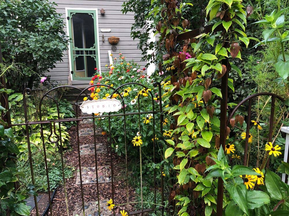 Studio entrance in late Summer