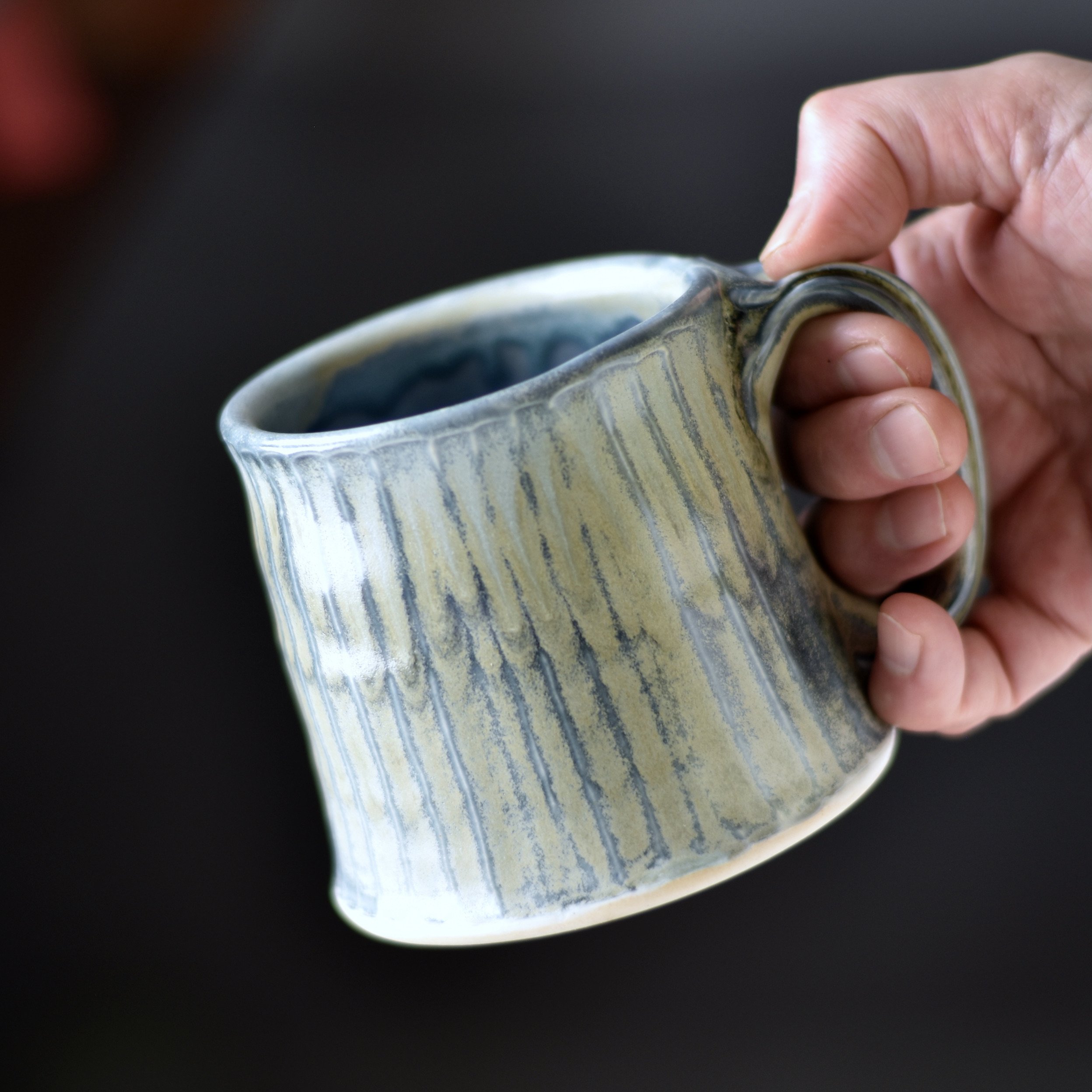 Mug Blue Stripes Lucy Fagella.JPG