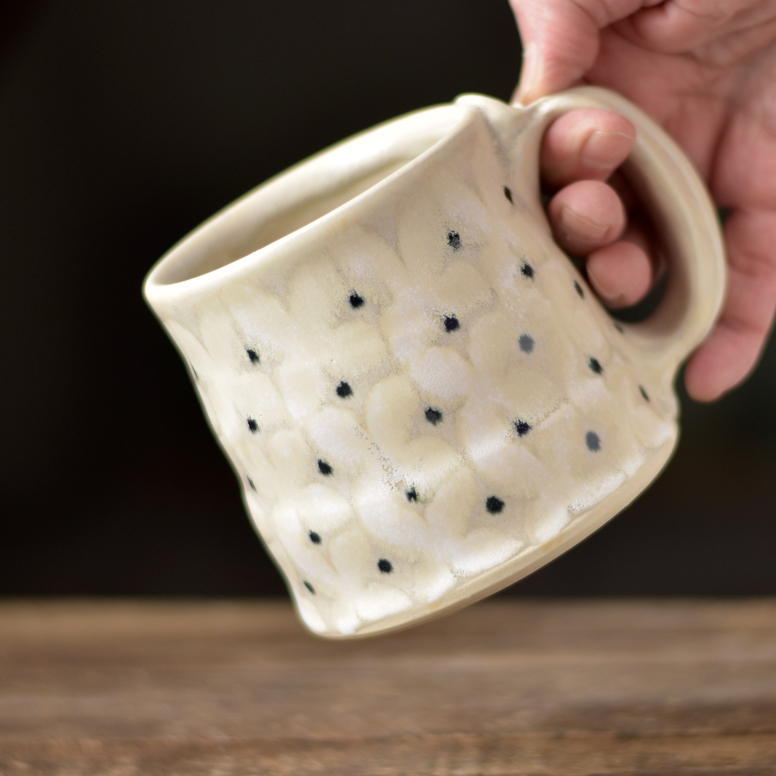 Mug with blue dots Lucy Fagella.JPG