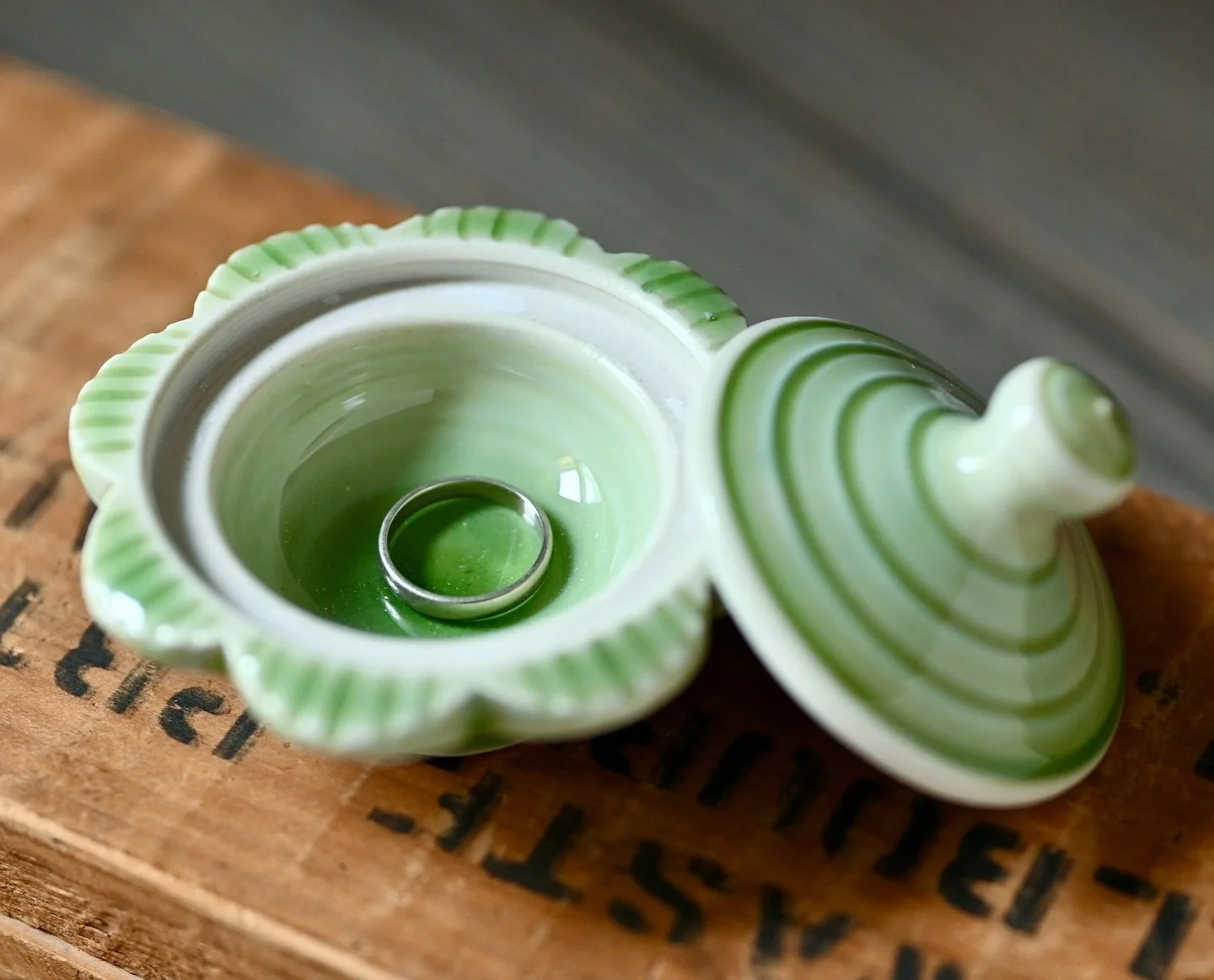 Little ring box. 
.
#porcelain #ringbox #weddingseason #madeinmassachusetts #handmadeisbetter