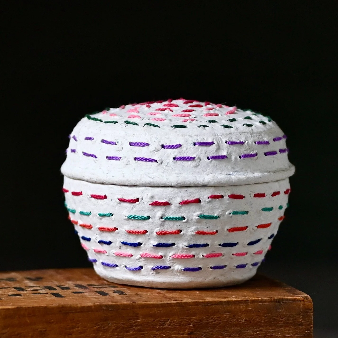 Something new&hellip;
I have been making biodegradable urns since 2009 and have incorporated my love of quilts and patterns into these urns. A few years ago I discovered visible stitching and fell in love with the process and the look of it. I wonder