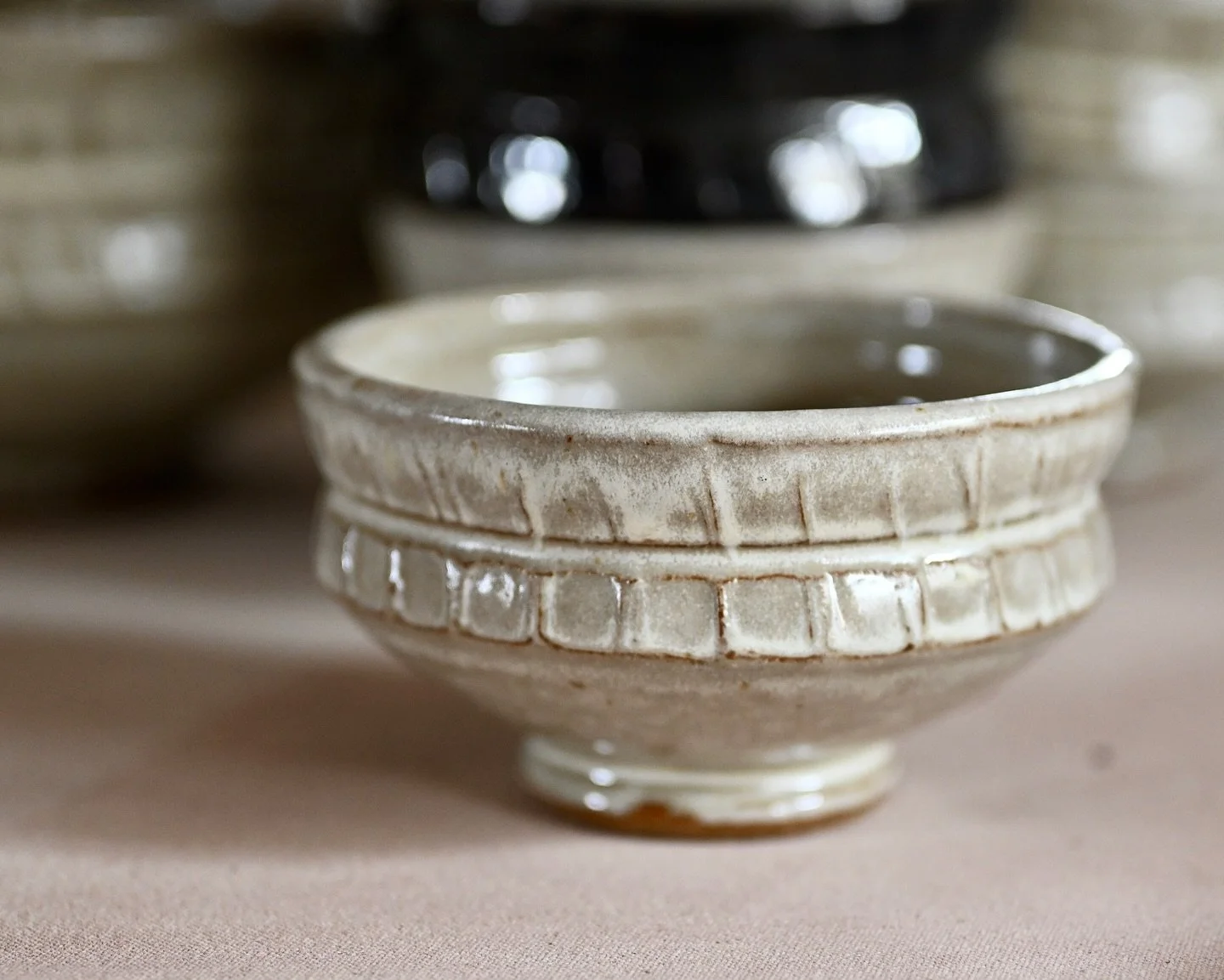 Pots from the recent firing. 
Pots drying in the work table.
24th Annual Open Studio is December 6-7! I&rsquo;ll have lots of new goodies like these bowls, and butter keepers, and quite a few seconds which I save up all year for this event.
.
.
#func