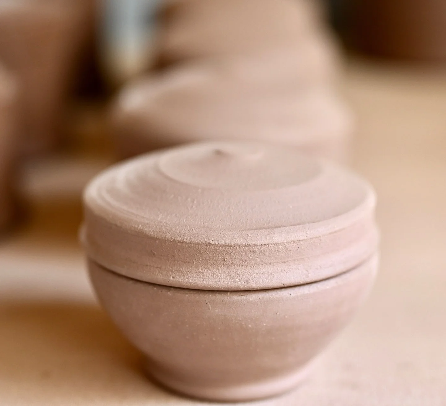 The finished one piece lidded box from the past few videos. It&rsquo;s now drying along with other goodies I&rsquo;ve made for the @asparagusvalleypotterytrail which is April 25-26, 10-5 both days!
.
.
#saltcellar #blate #functionalpottery #madeinmas