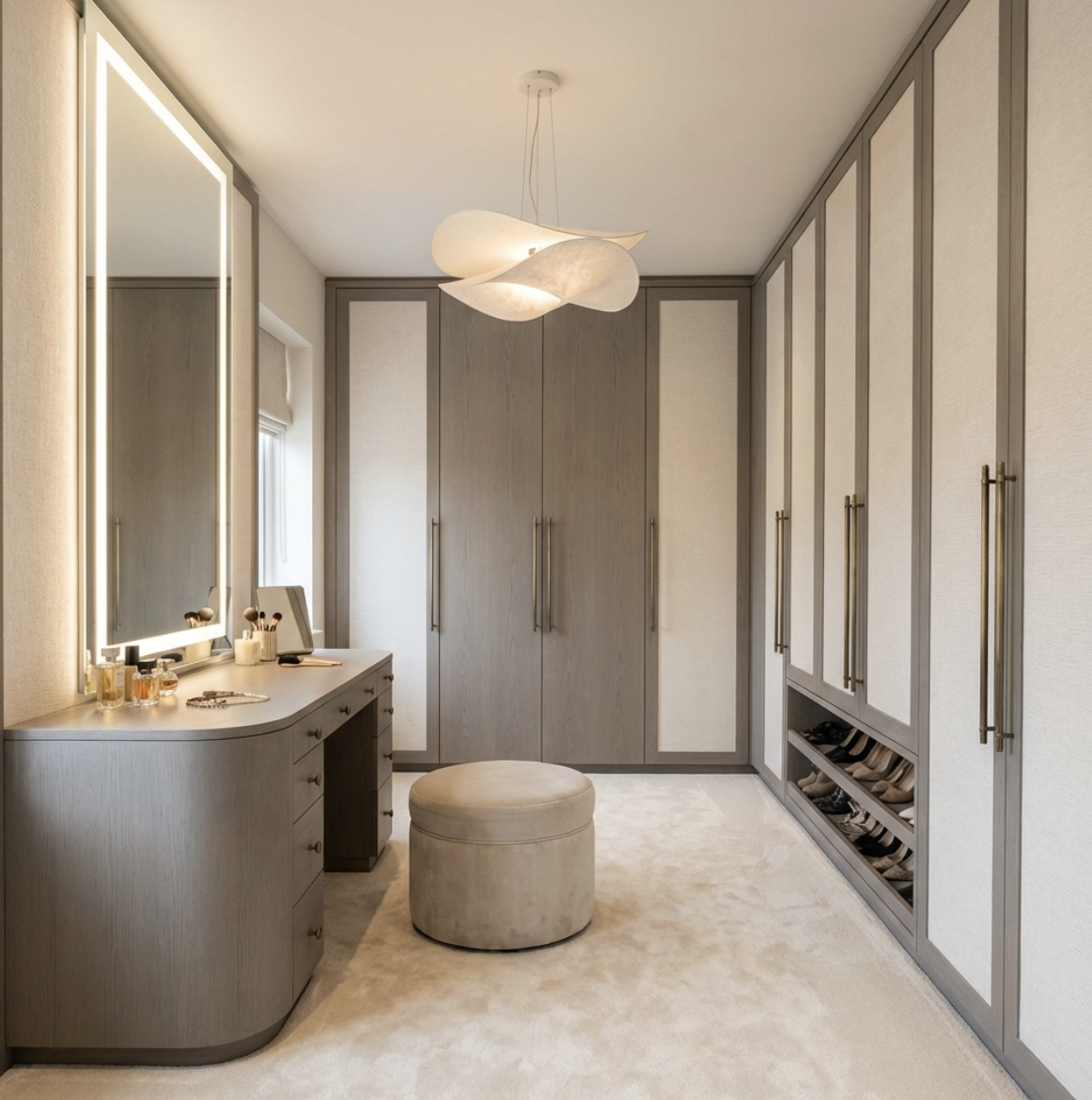 Luxury bespoke dressing room in London home