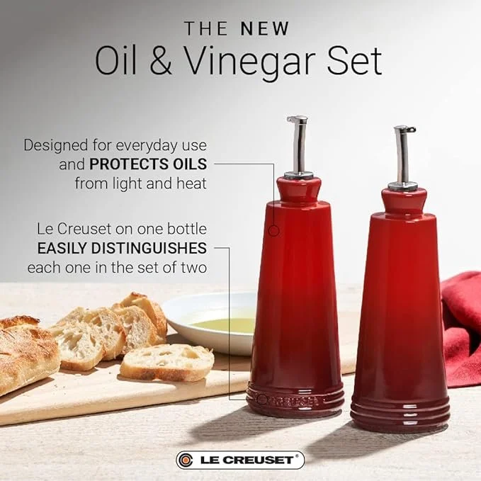 Enhance Your Kitchen Creations with the Le Creuset Signature Stoneware Oil &amp; Vinegar Set