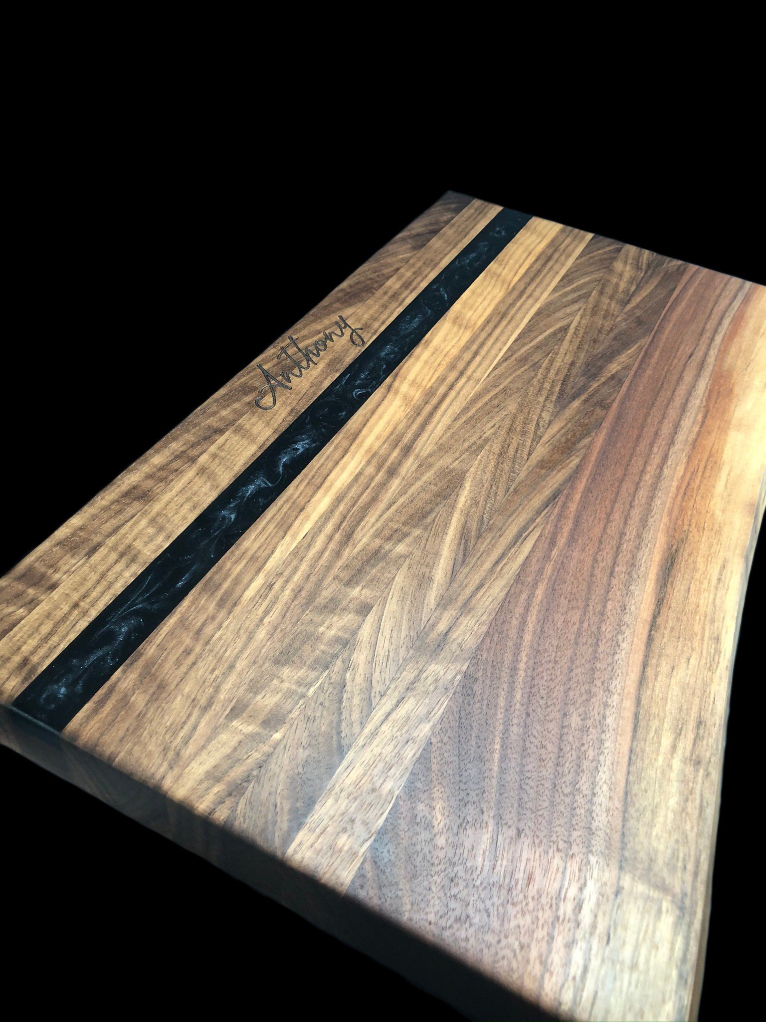 Black walnut Cutting Board. Live edge. Hoppe Bros Woodwork Co