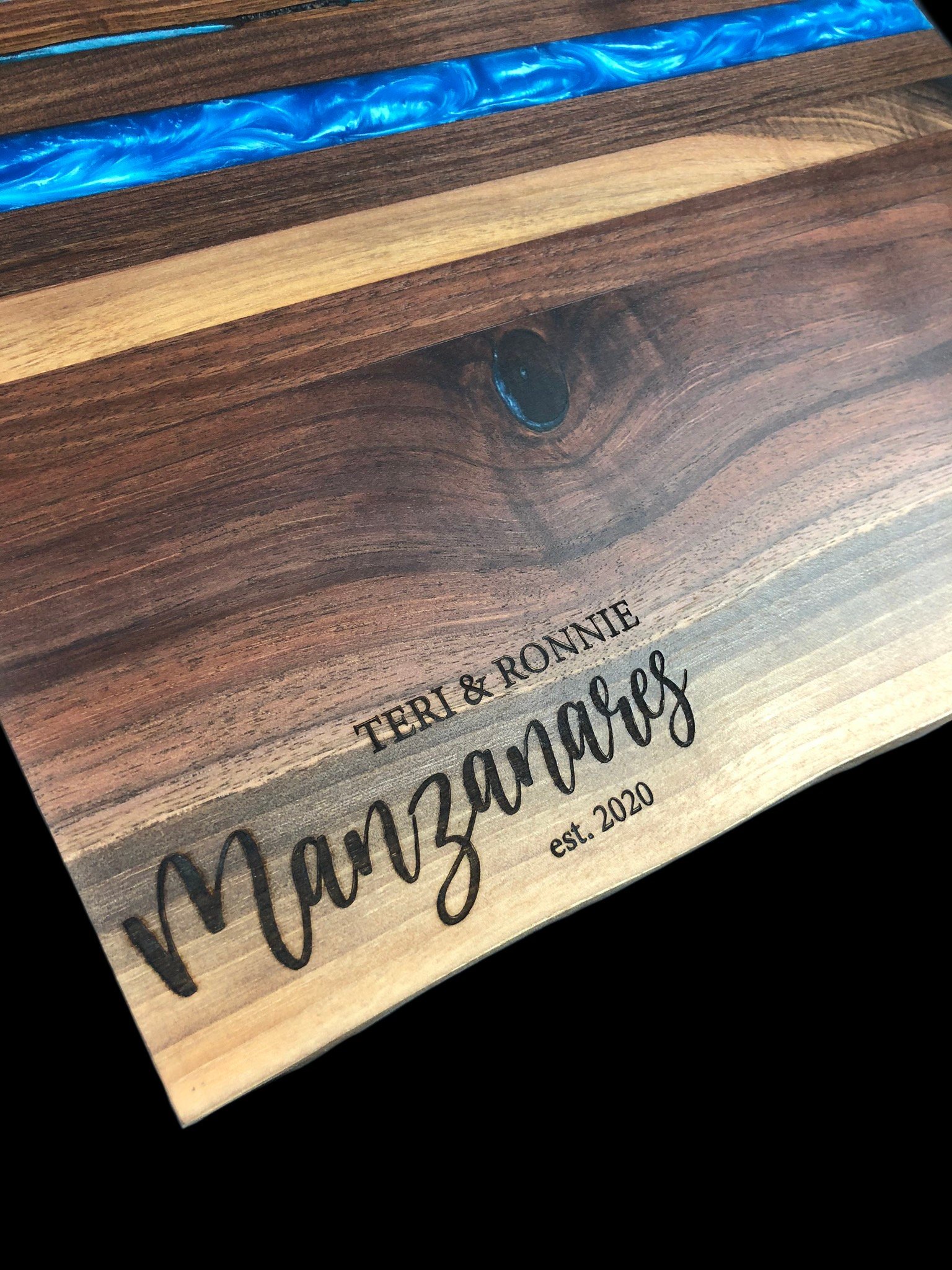 Black walnut Cutting Board. Live edge. Hoppe Bros Woodwork Co