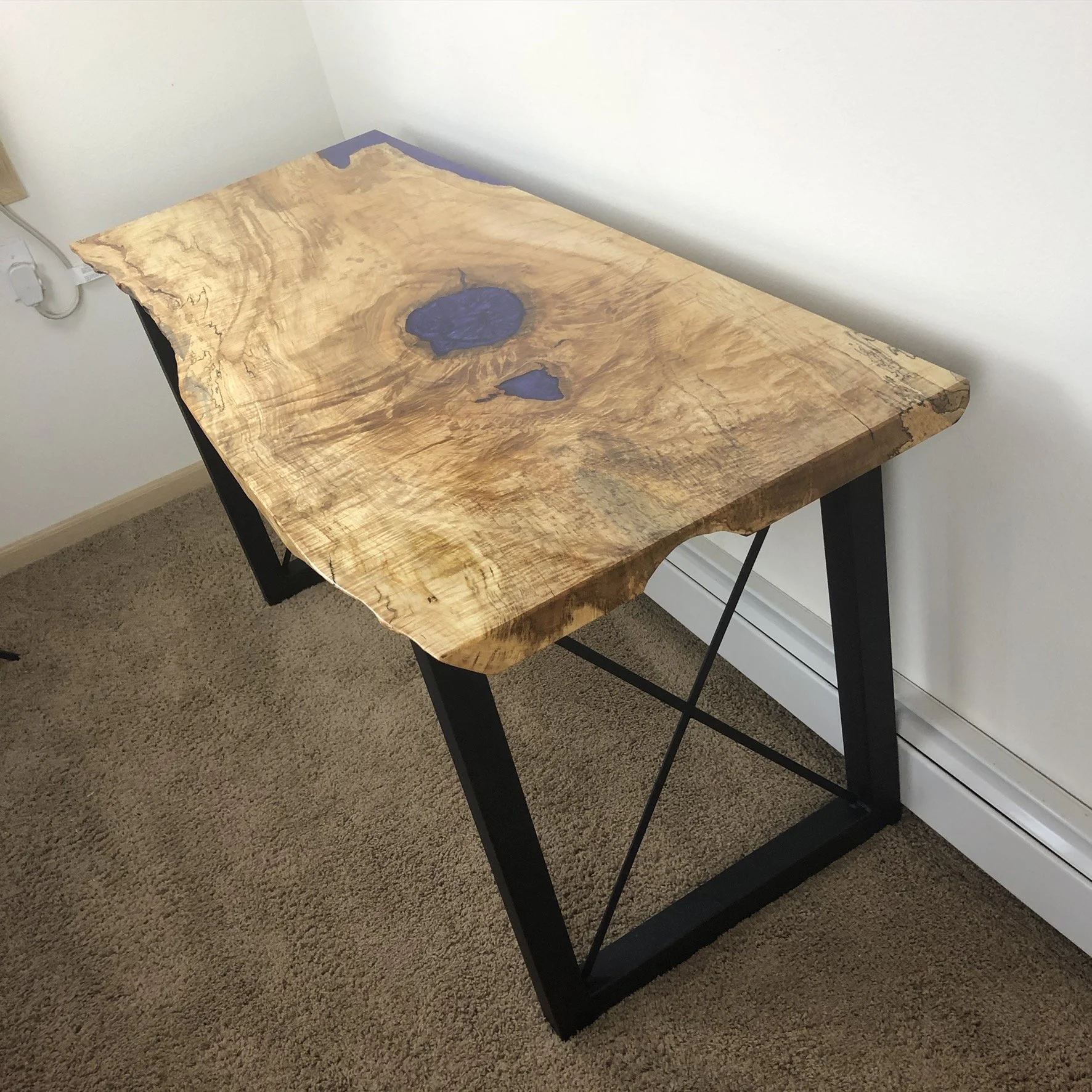 Figured Maple Desk - Industrial