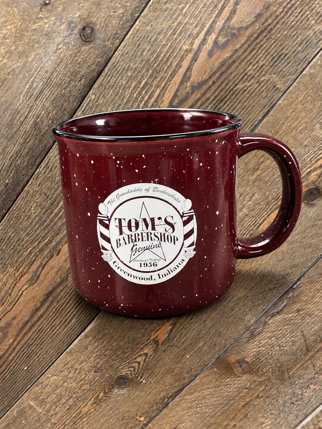 Toms Barbershop Red Mug