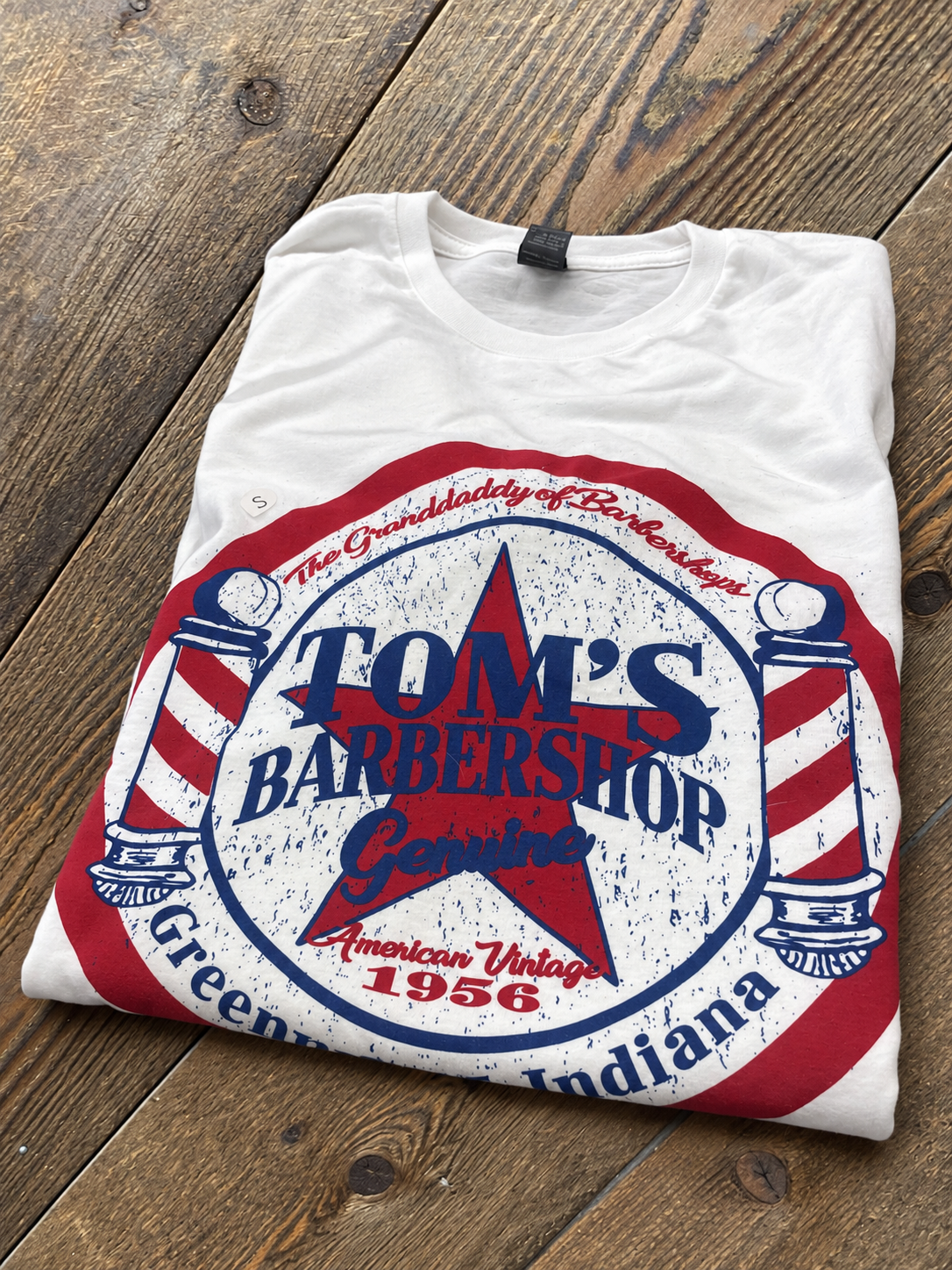 Toms Barbershop Classic White T Shirt