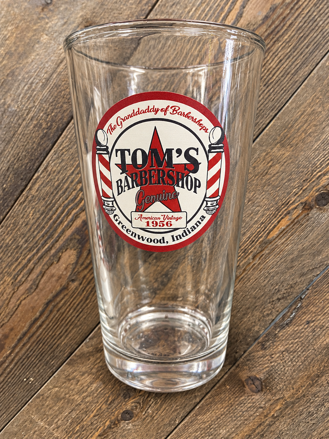 Toms Barbershop Glass