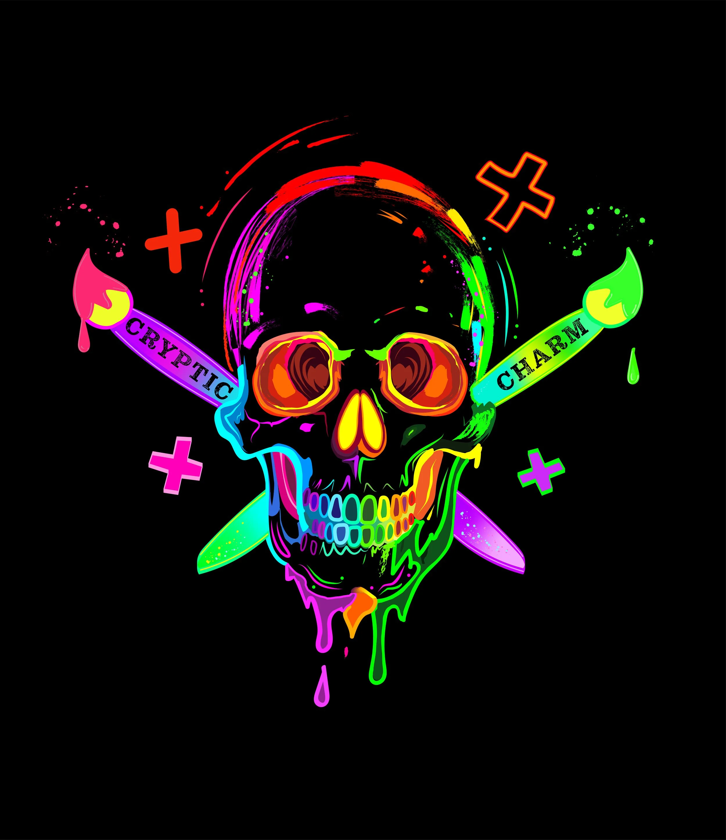 Cryptic Charm Art logo design made with Adobe Illustrator 2026. 