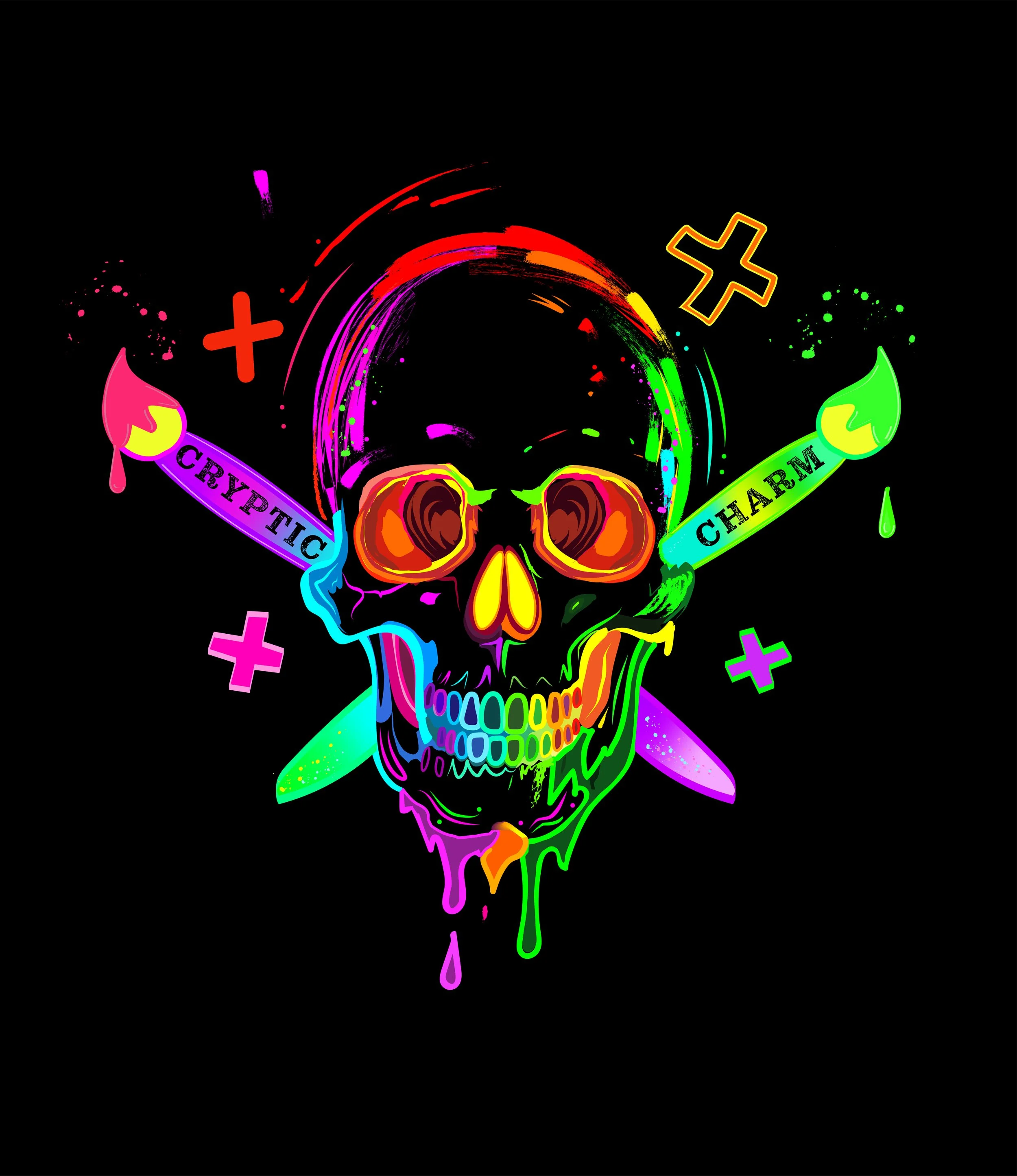 Cryptic Charm Art logo design made with Adobe Illustrator 2026. 