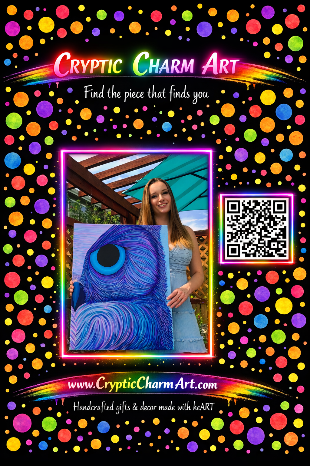 A flyer I put together with Adobe Illustrator 2026 for my local art shops and niche shops.