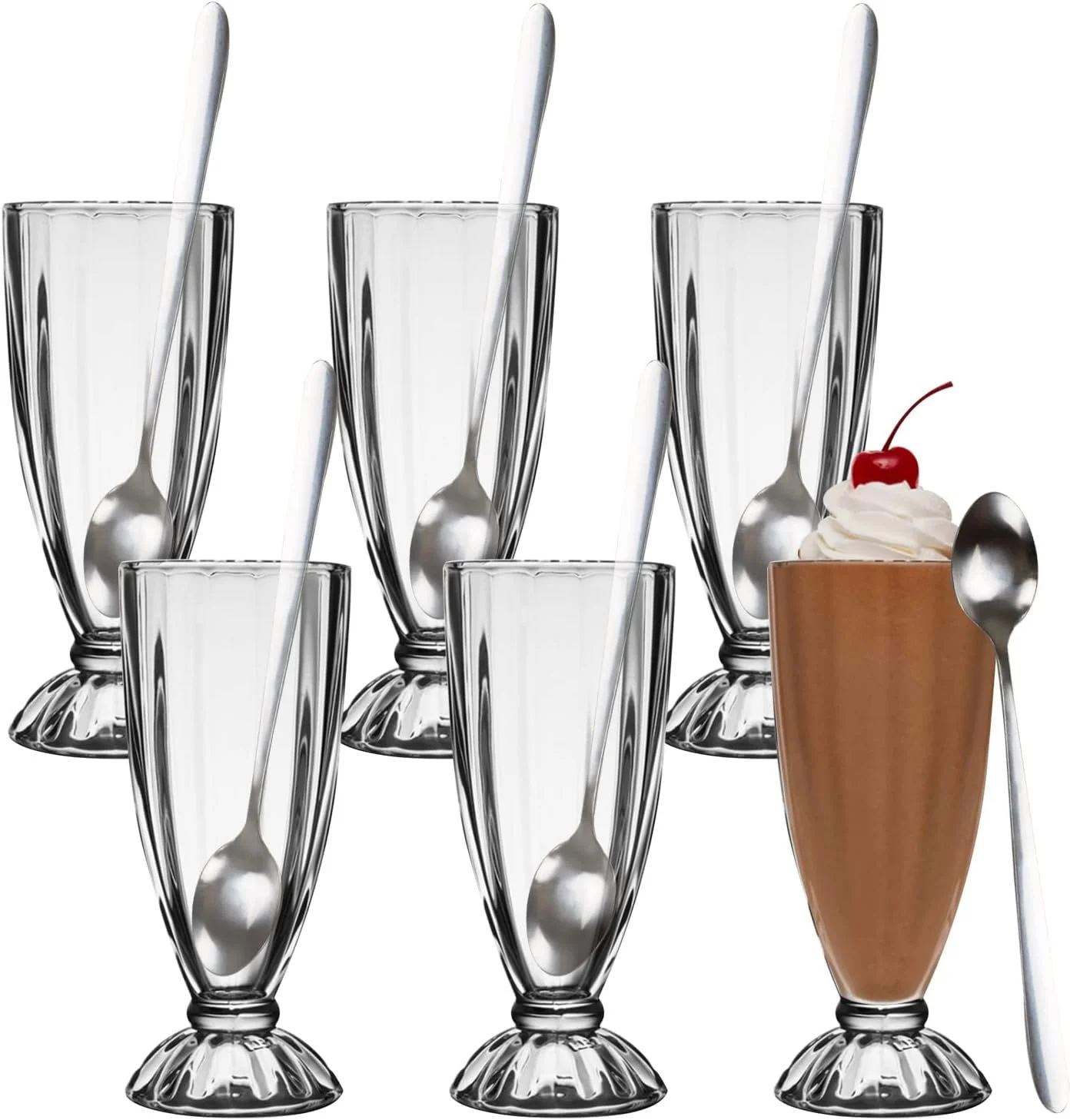 8 milkshake glasses