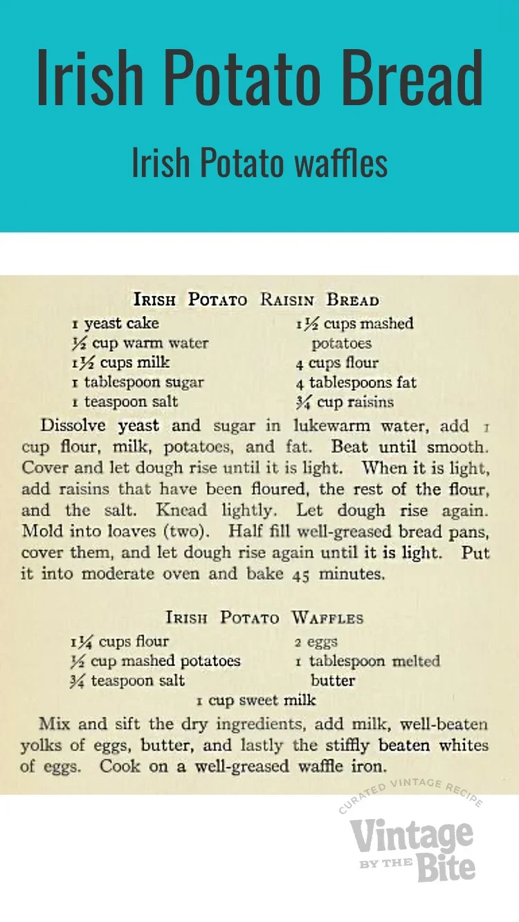 Irish potato bread and waffle recipe - archive recipe