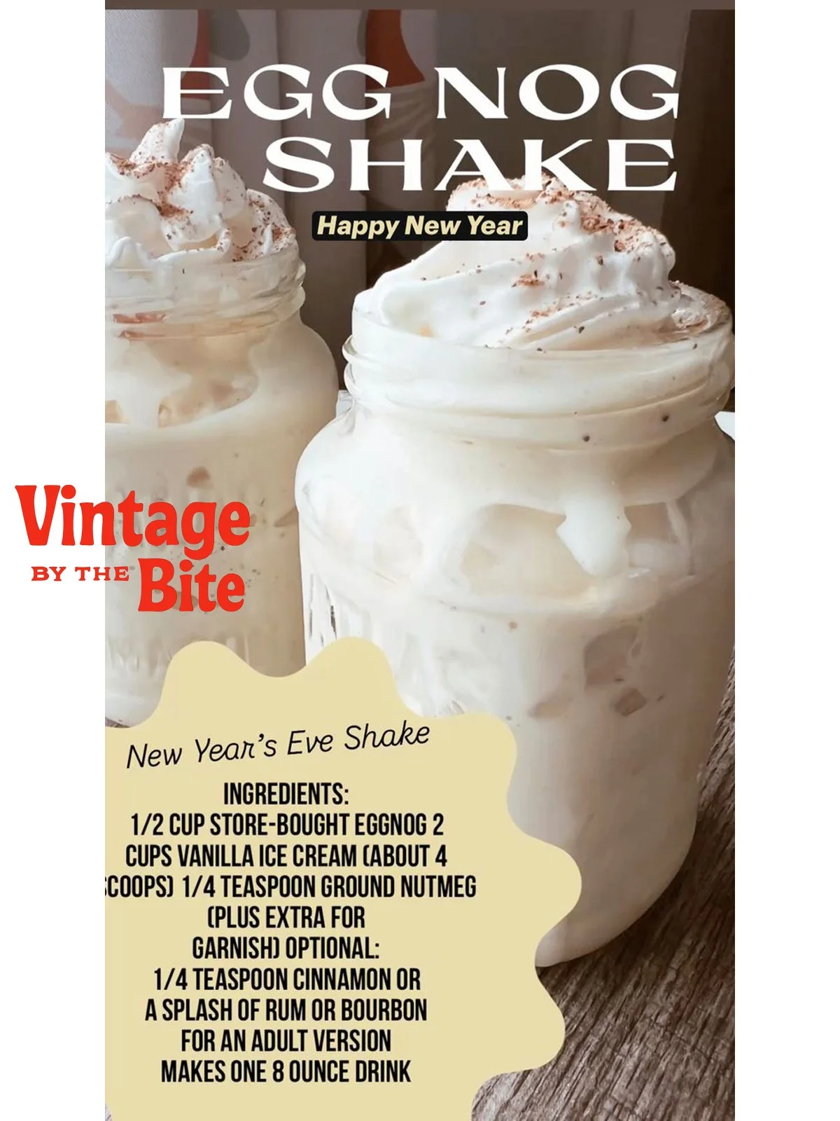 egg nog shake and recipe