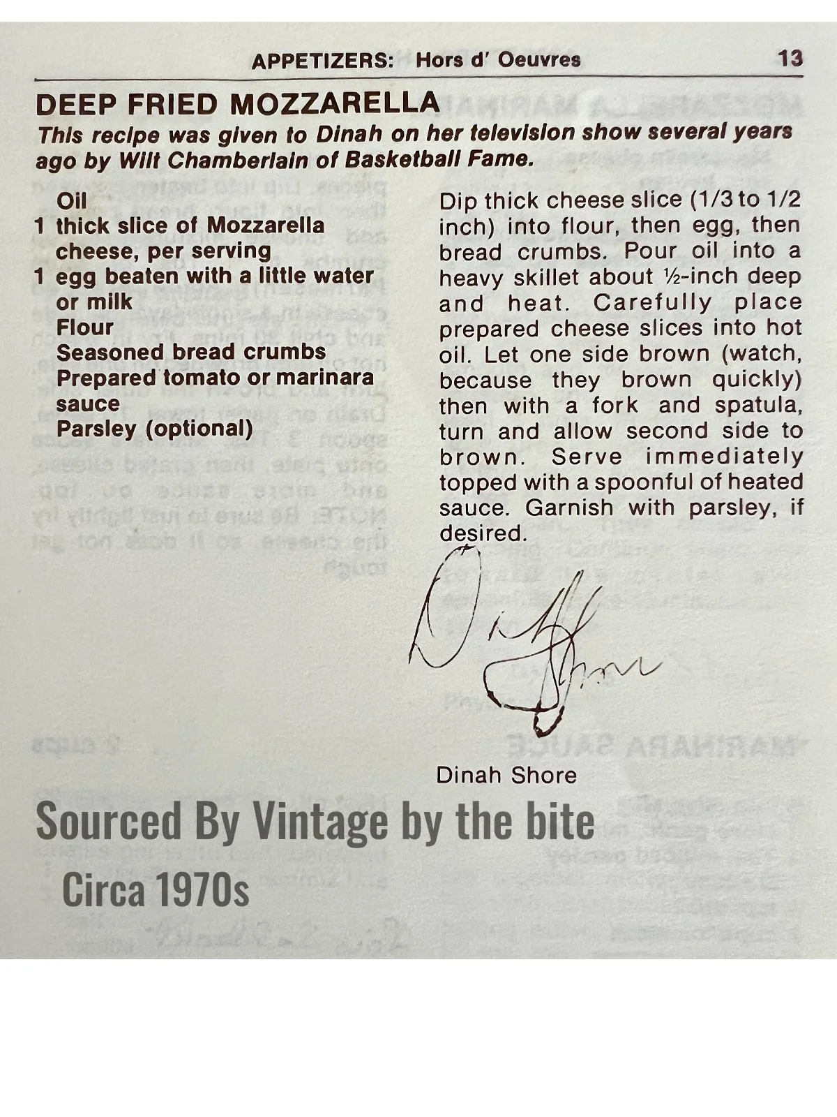 original dinah shore recipe