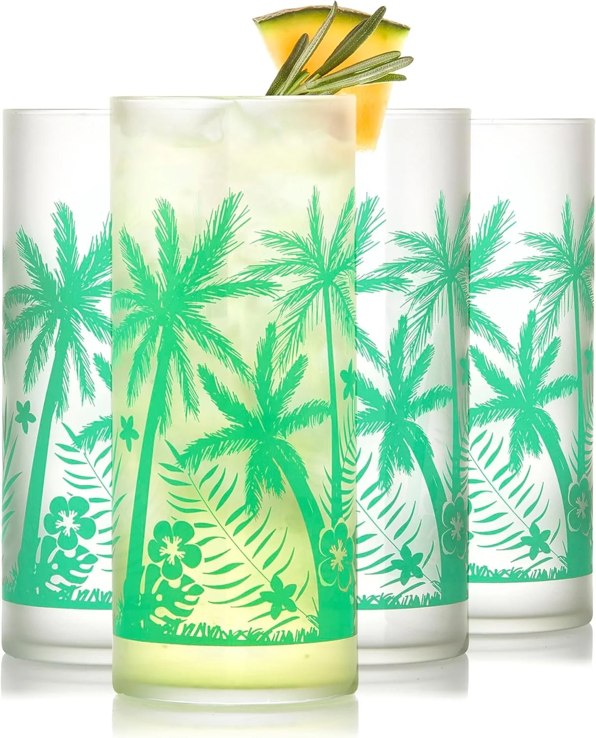 palm tree glasses