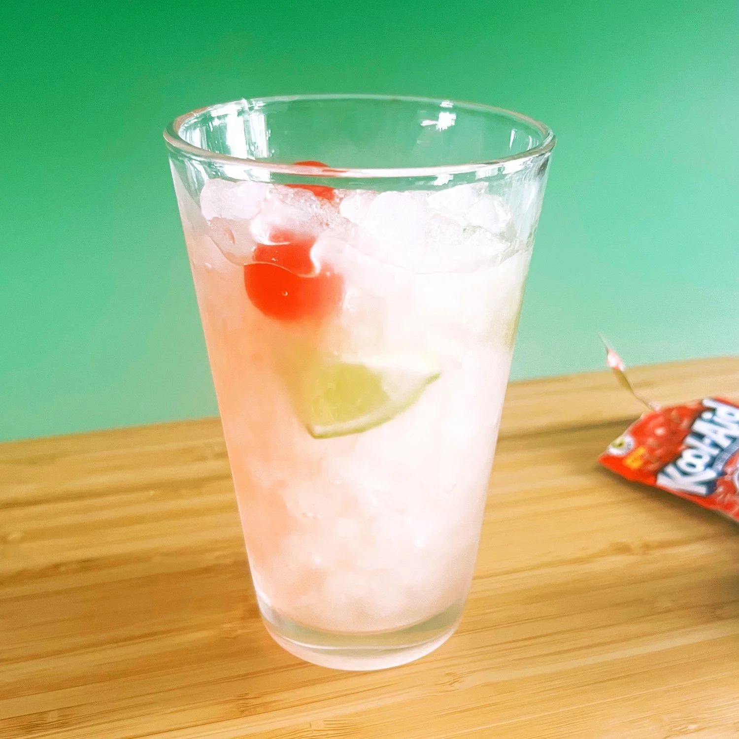 glass with limeade