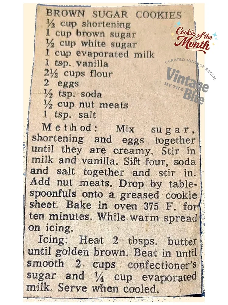 Brown Sugar Cookies/recipe of the month April/public clipping/not tested