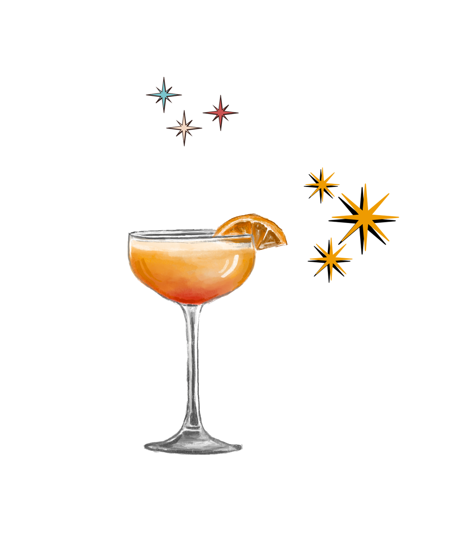vintage cocktail with retro stars