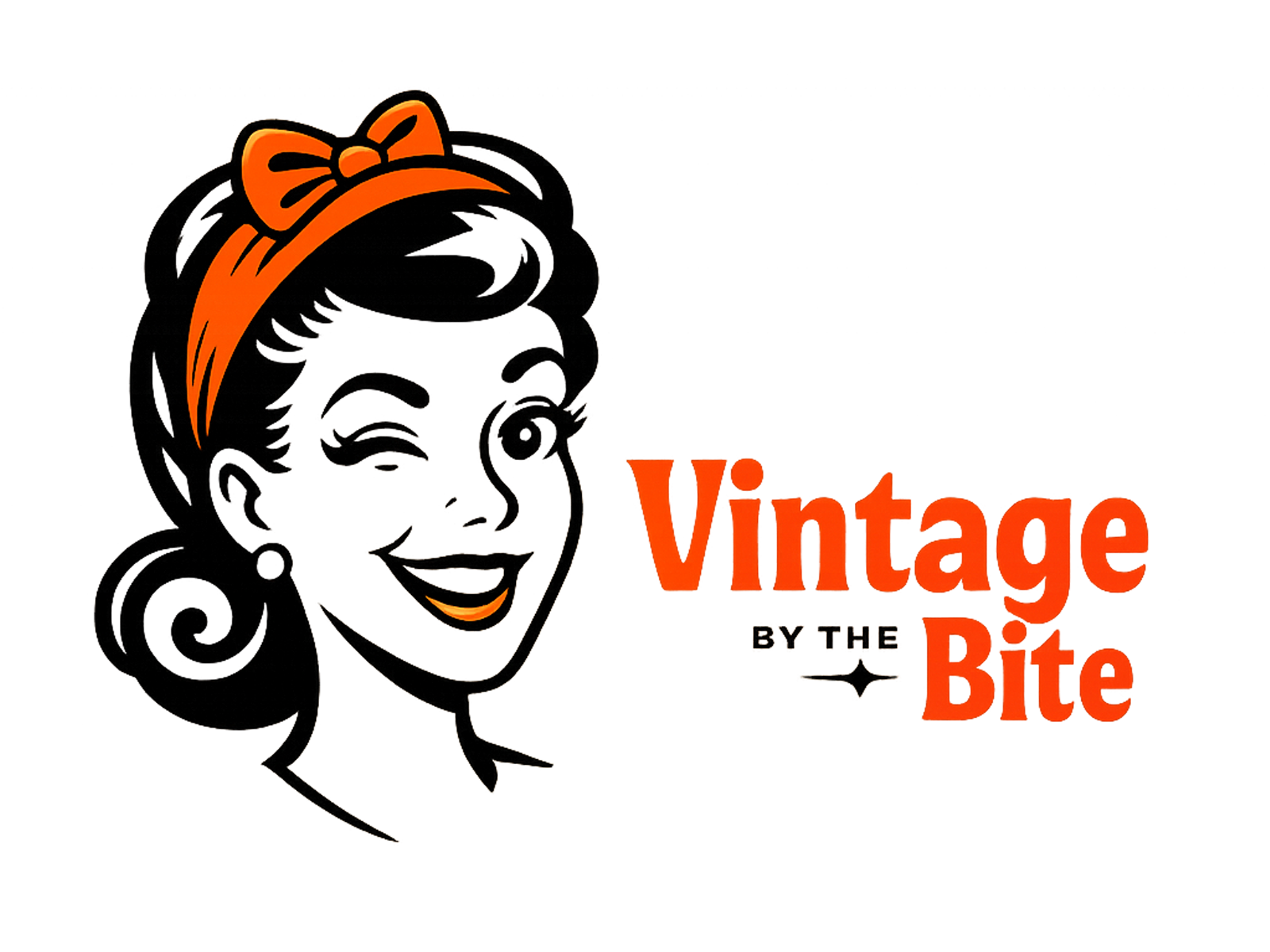 1950s girl with a wink-logo vintage by the bite