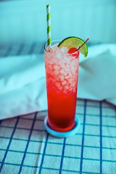 retro styled photo of Raspberry Cherry Limeade