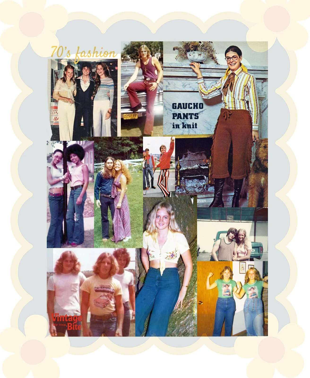 70s fashion tee shirts flared jeans gaucho pants striped pants