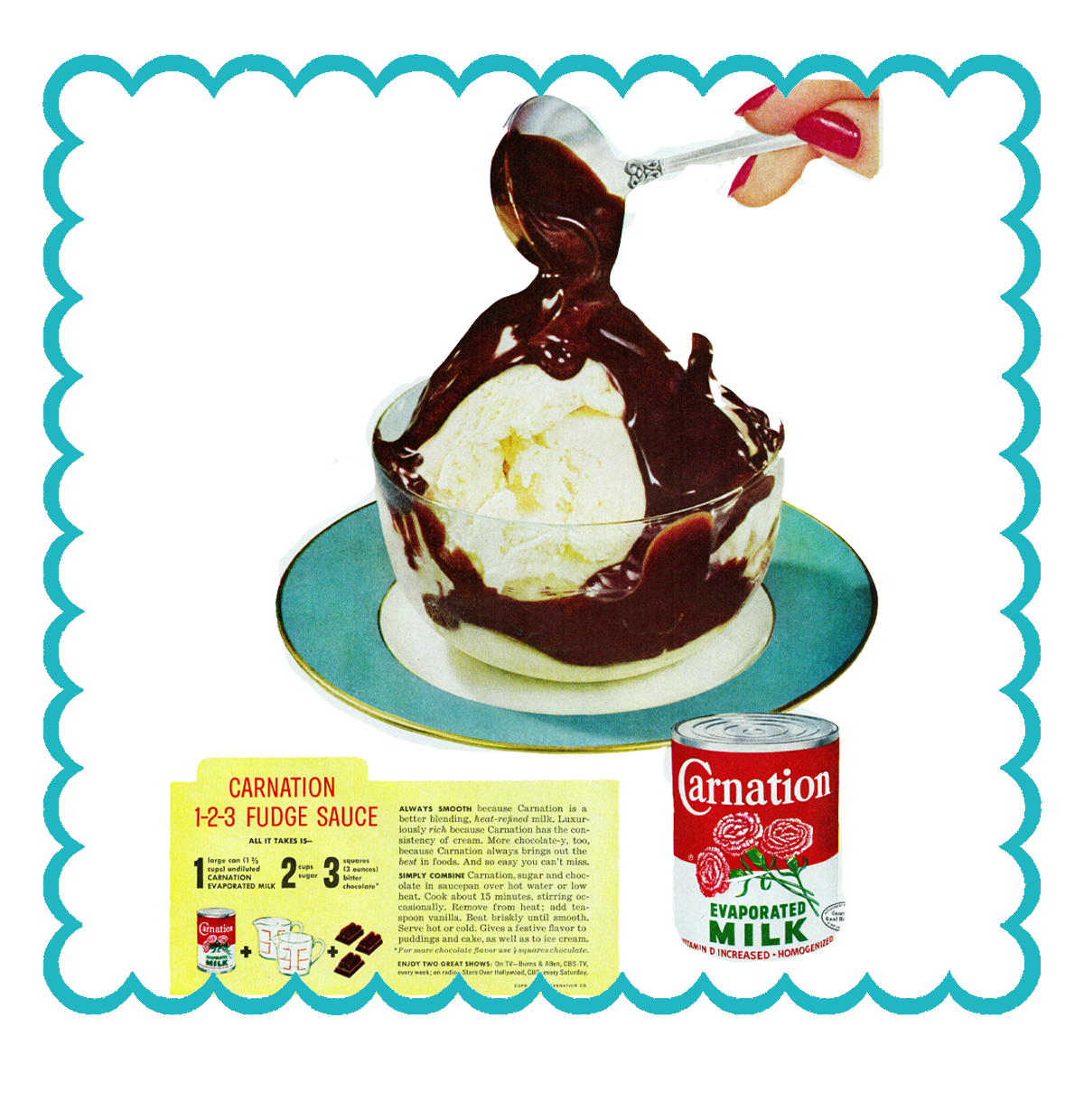 retro pic of carnation recipe