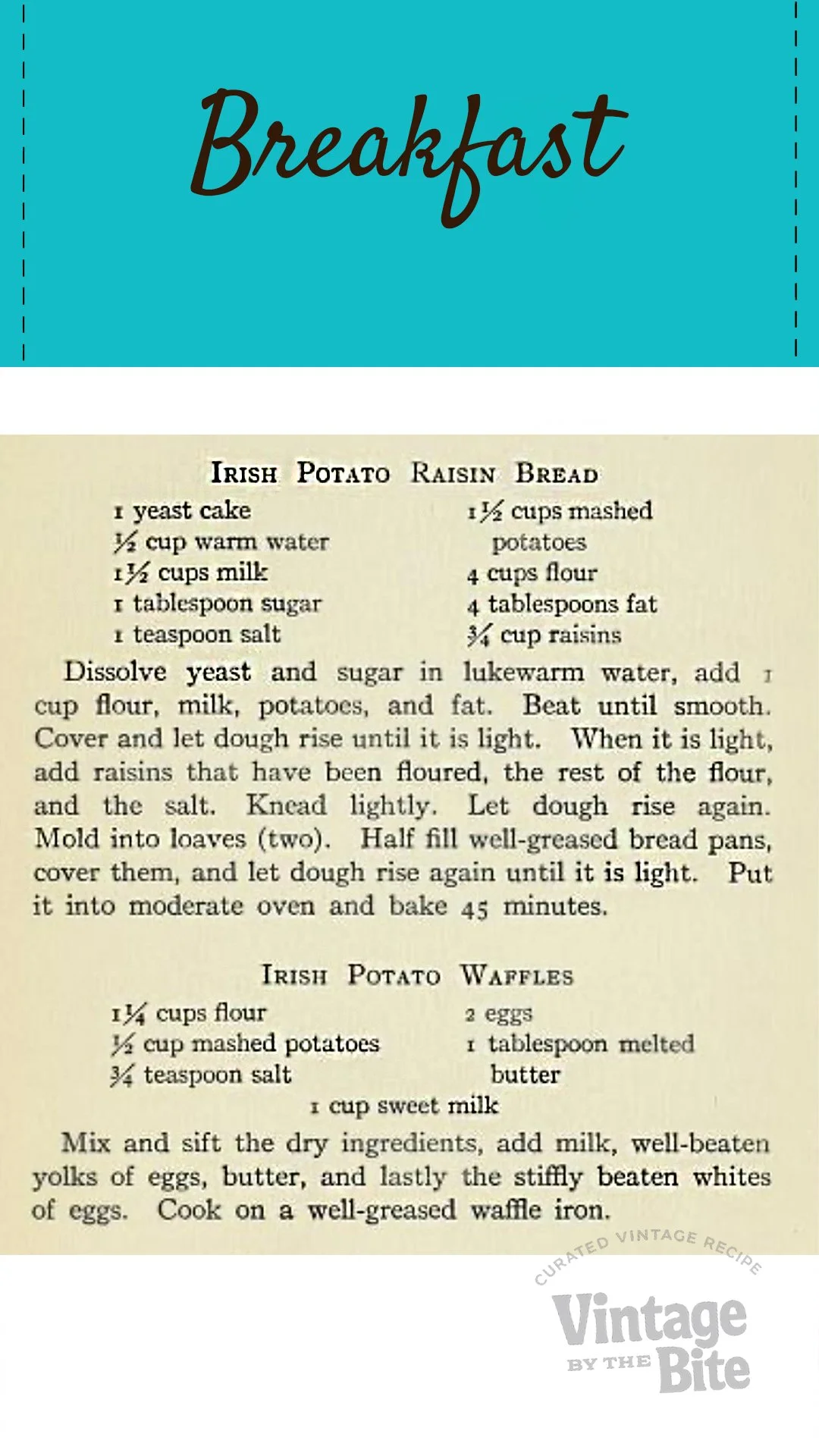 Bessie R Murphy/Creamed Irish Potatoes/ Baked Irish Potatoes/French Mash Irish Potatoes/ 1920/ archival content