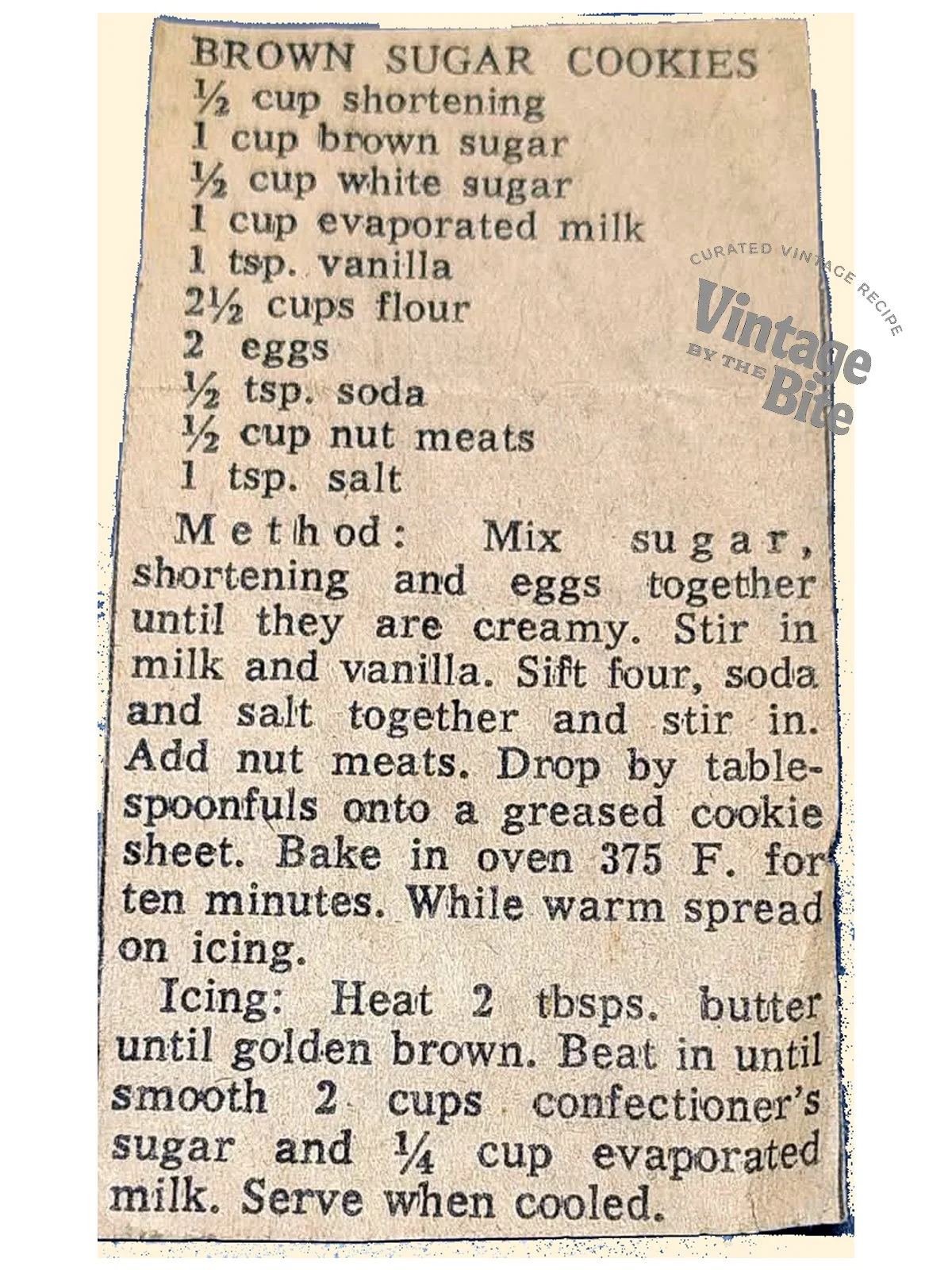 Brown sugar cookies/clipping/ public/ archival content