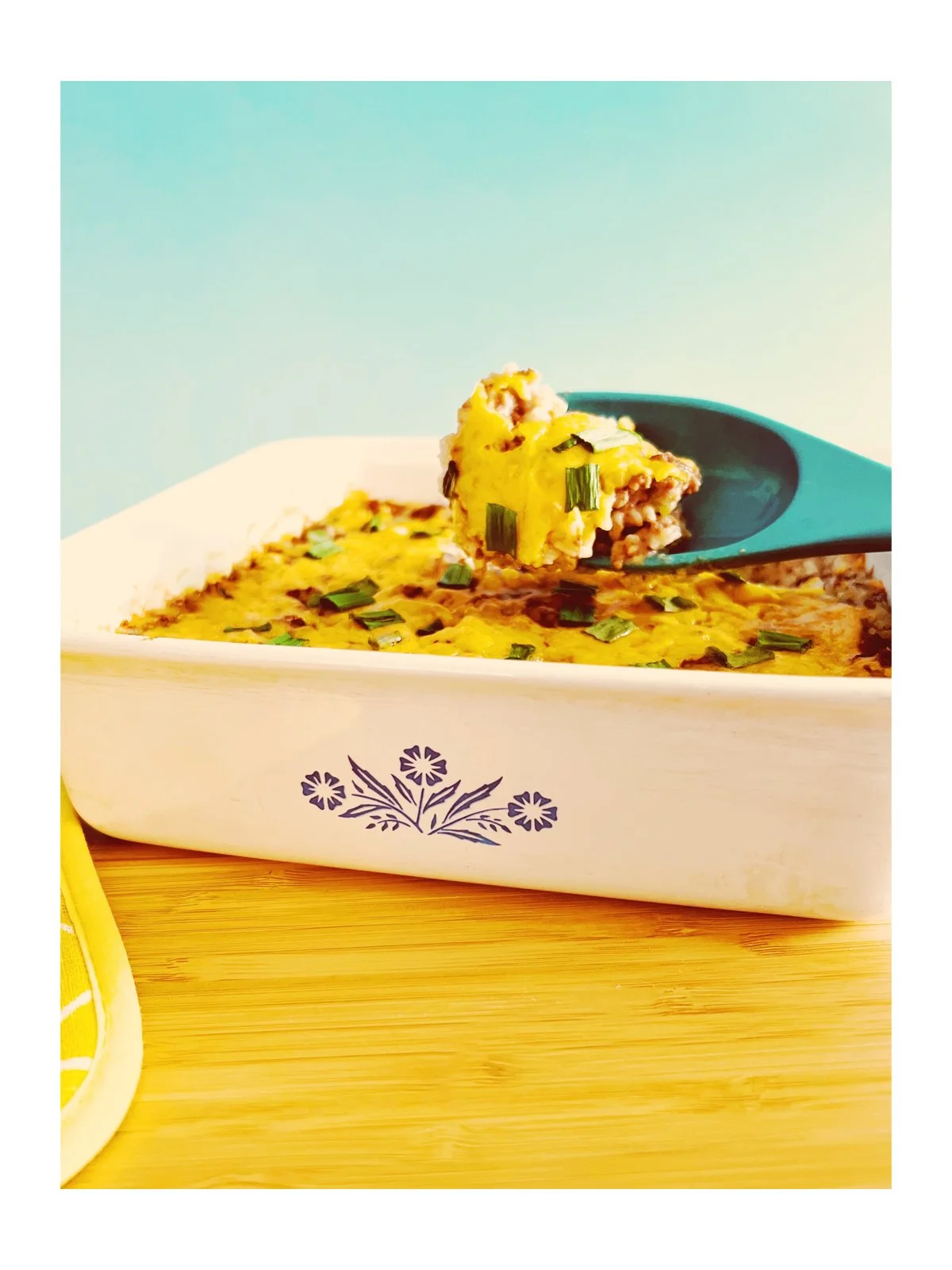 vintage style photo -  hamburger casserole