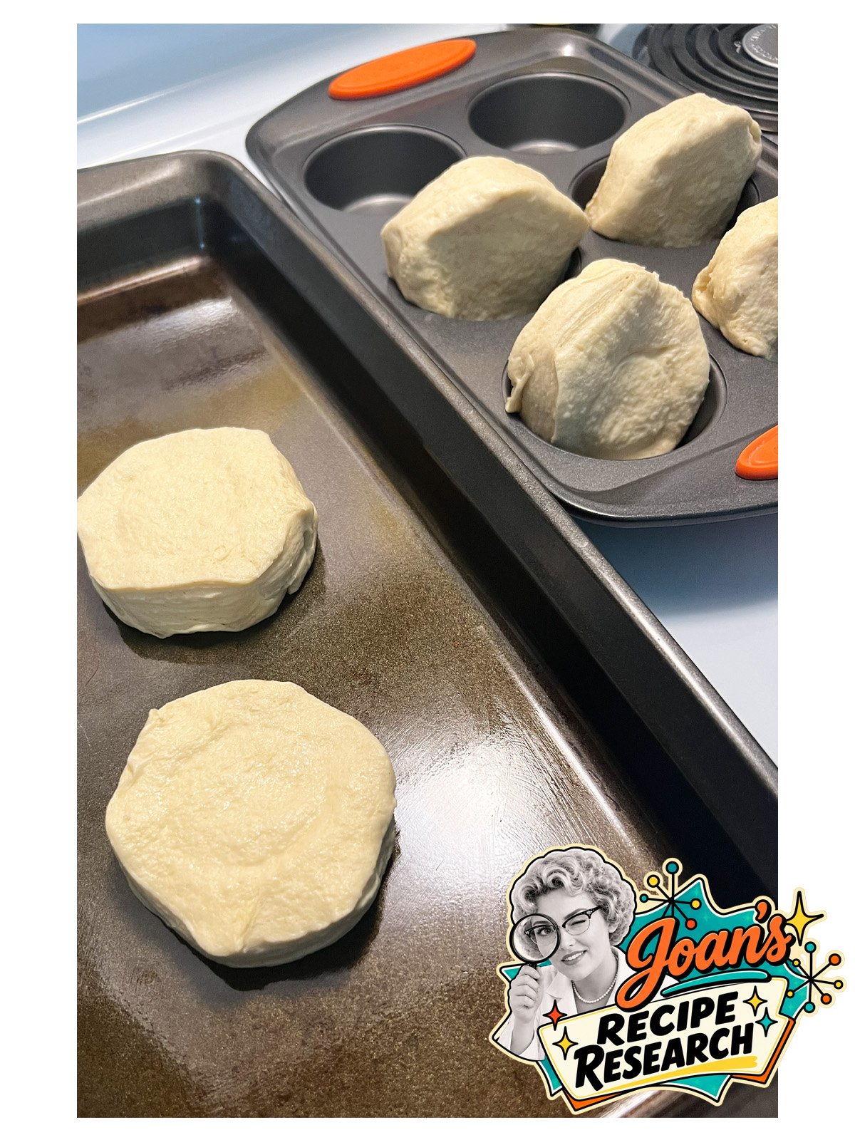 biscuits up right and side by side
