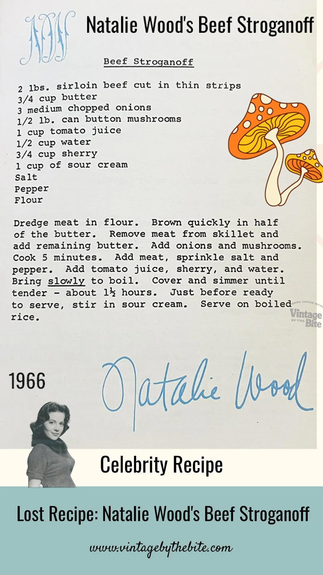 Natalie wood recipe
