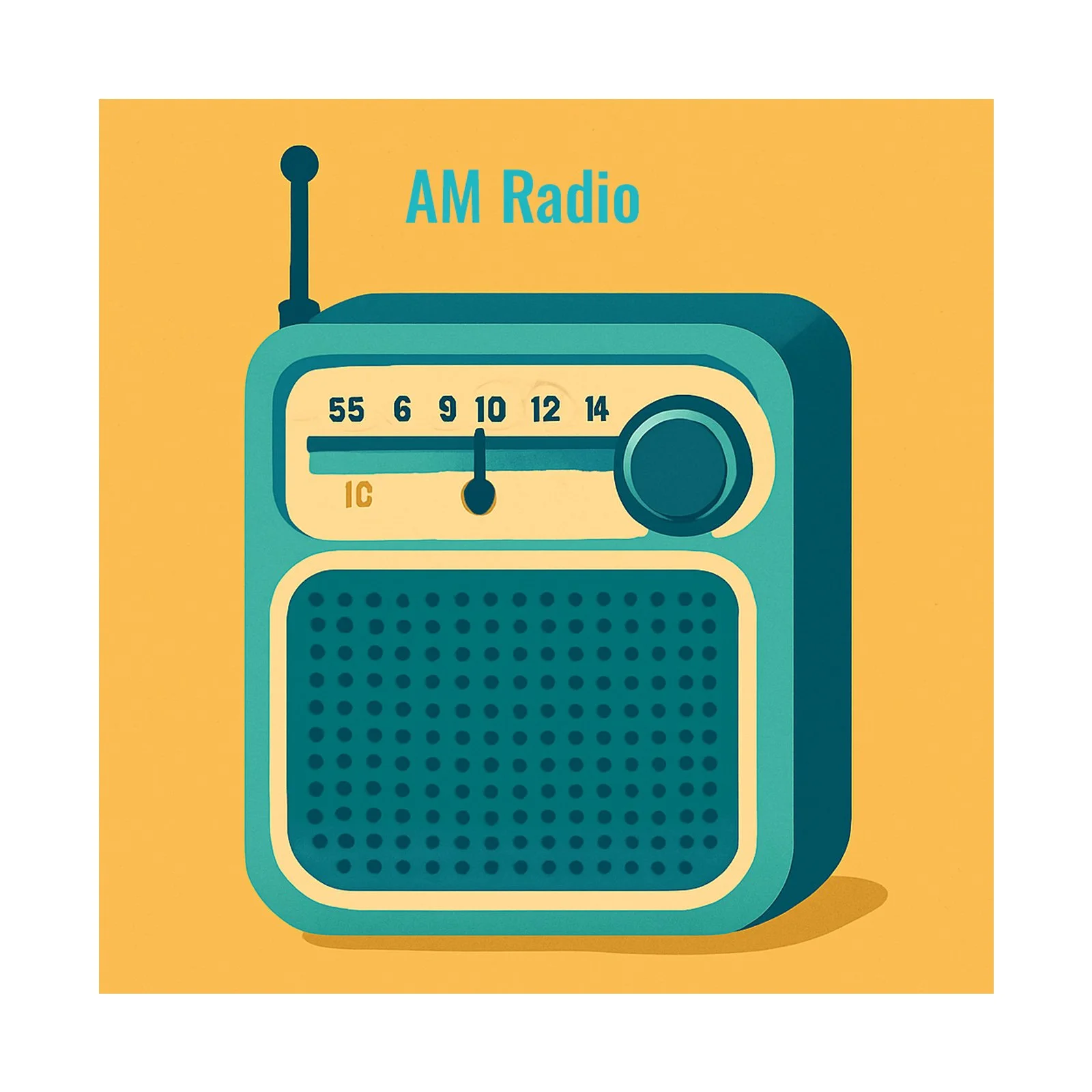 am graphic of a radio for the playlist