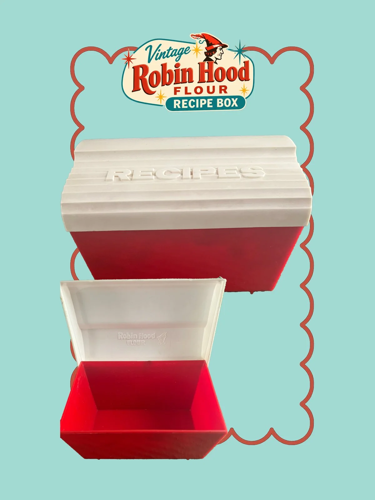 Vintage Robin Hood Flour Recipe Box - Shipping Included